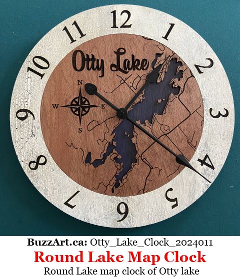 Round Lake map clock of Otty lake